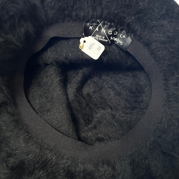 Kangol Fuzzy Angora Hat  Wool Soft Furry Luxe Bucket Cloche Trilby Black Vintage - Picture 8 of 11